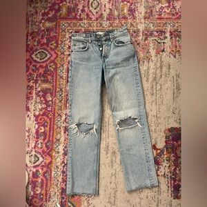 Zara Light Blue Straight Leg Jeans